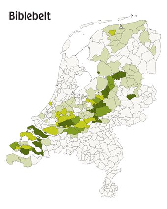 Percentage SGP-stemmers per gemeente in 2017