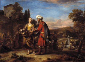 Gerbrand van den Eeckhout, Ontmoeting van Rebekka en Eliëzer, 1662.jpg