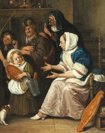 Het Sint-Nicolaasfeest, Jan Steen, ca. 1668 (detail). Museum Catharijneconvent