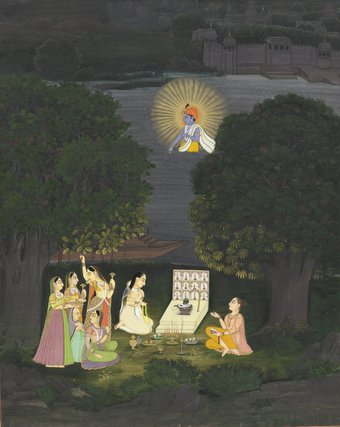 Krishna toont zich in een visioen