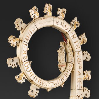 Ivoren staf, detail, collectie Paulusdom Münster