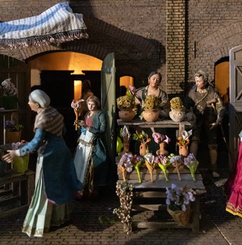 De mooiste kerststal detail bloemenmarkt